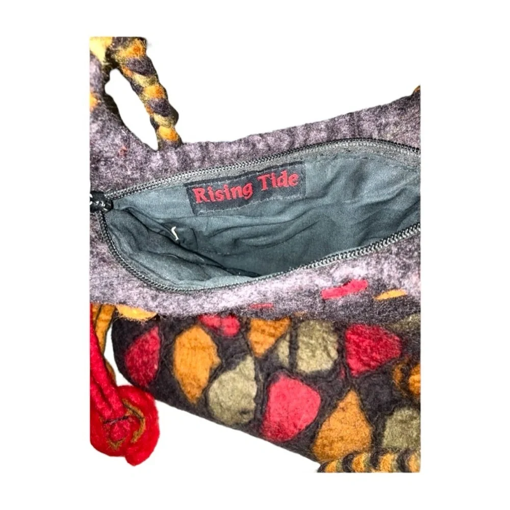 Rising Tide Felted Wool Shoulder Bag Handmade  - Multicolored - NWT